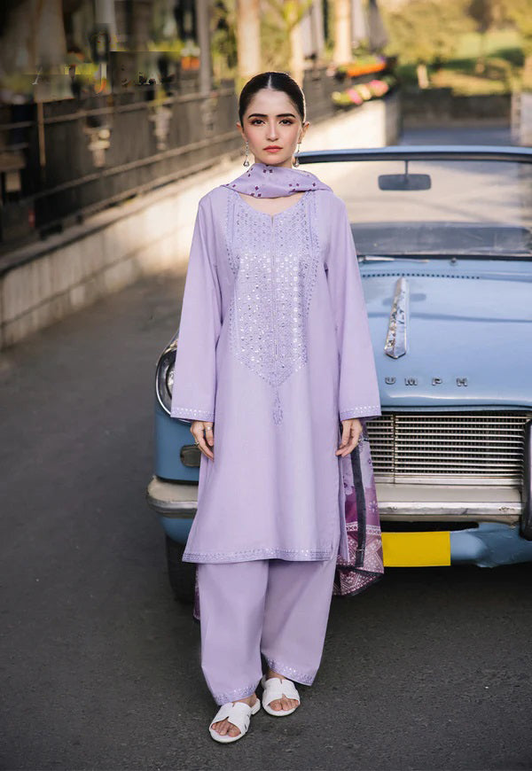 3 Pc Embroidered Lawn Shirt with Polly Lawn Dupatta ZS 2625