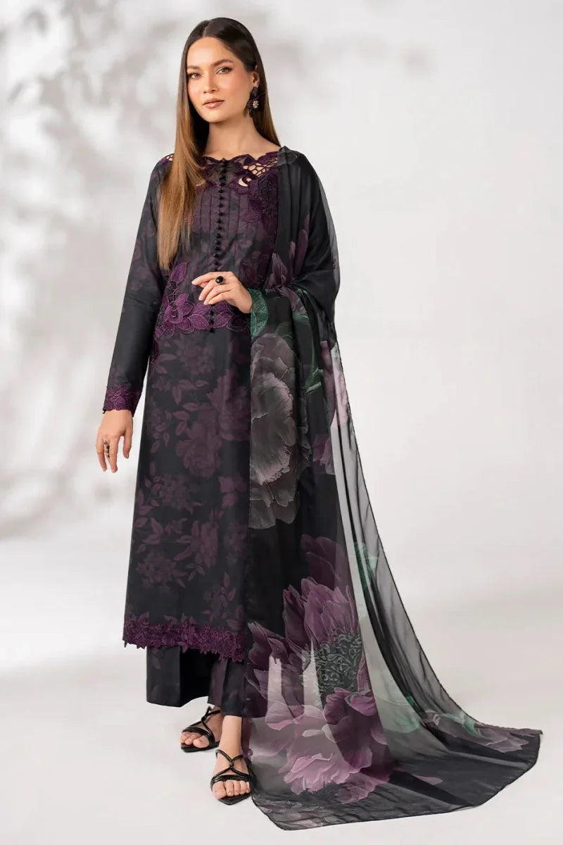 EMBROIDERED PRINTED UNSTITCHED LILEN  209