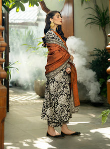 3 Pcs Digital Printed Lawn Shirt Trouser and Dupatta with Embroidered Patches