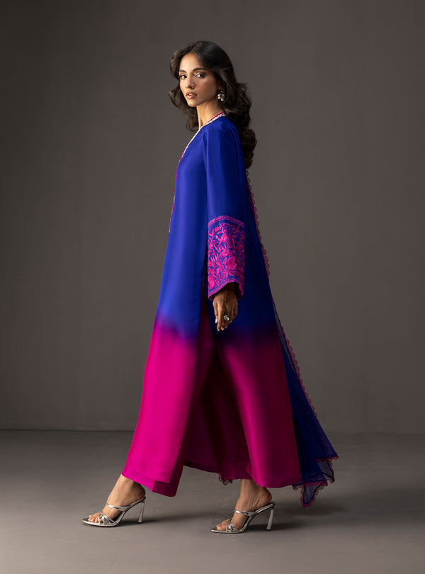 Zainab Chottani - 3 Piece Unstitched Embroidered and Printed SIlk Suit 230