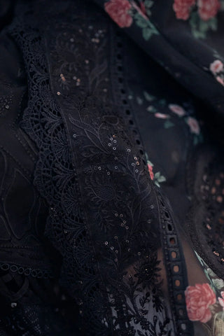 - 3PC LAWN EMBROIDERED SHIRT WITH COTTON NET PRINTED EMBROIDERED DUPATTA AND TROUSER - C 520