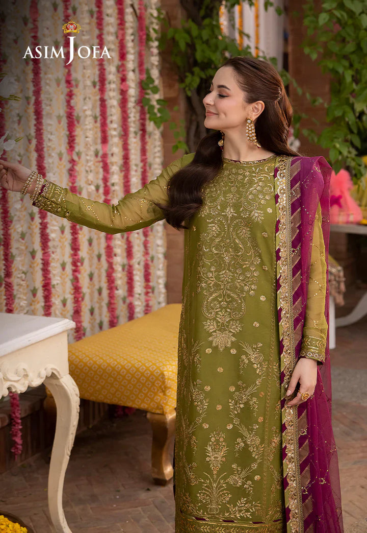 Dhanak 3PC Embroidered With Chiffon Embroidered Dupatta-V243