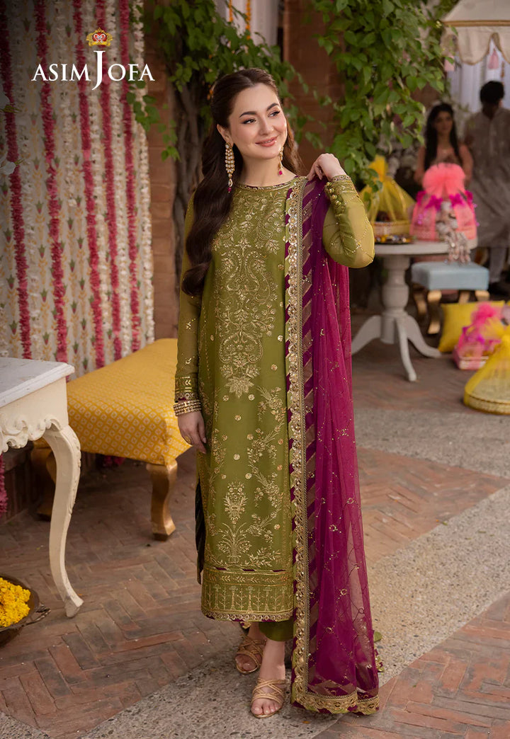 Dhanak 3PC Embroidered With Chiffon Embroidered Dupatta-V243