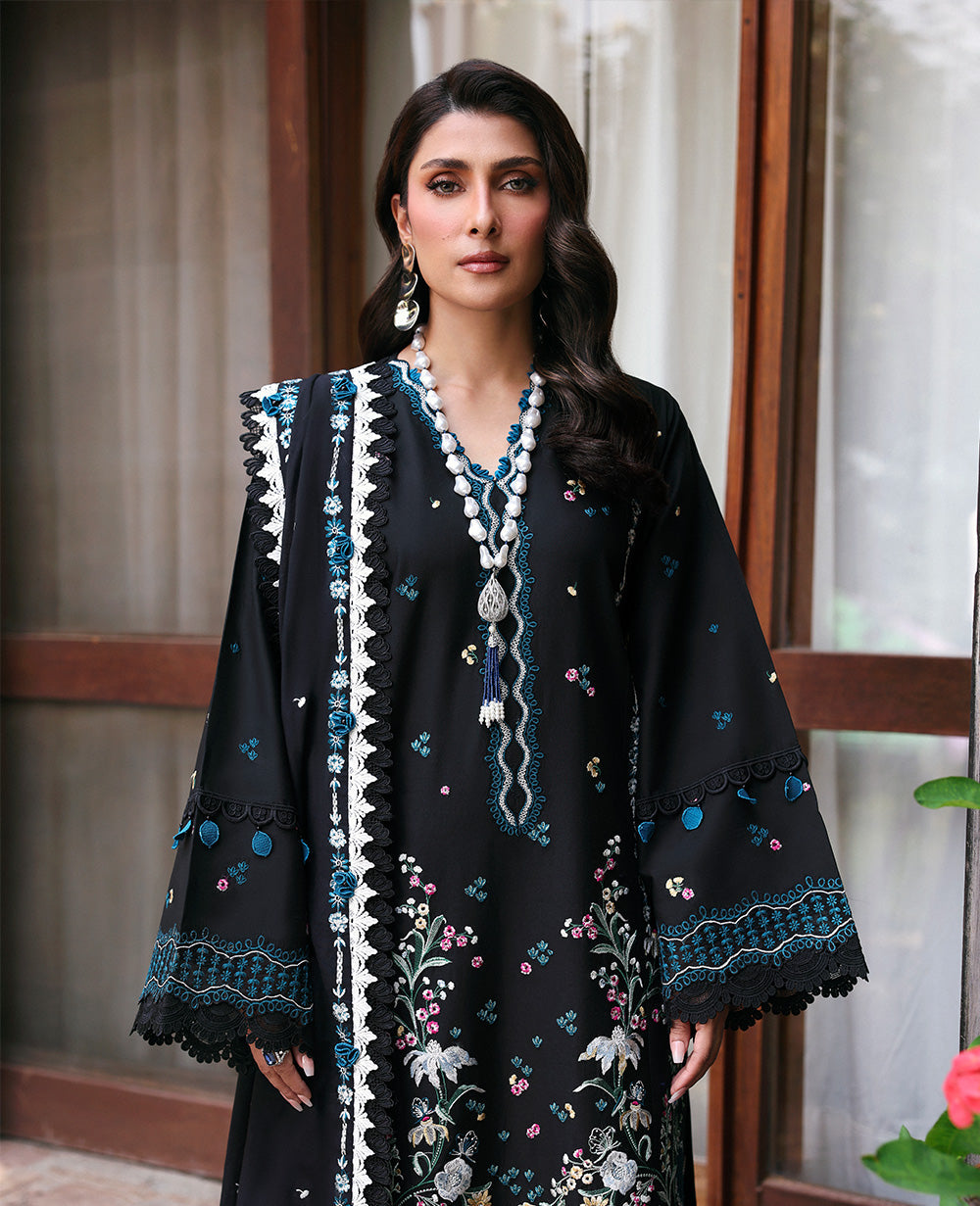 Dhanak-3PC Embroidered Shirt with Dhanak Embroidered Dupatta -113