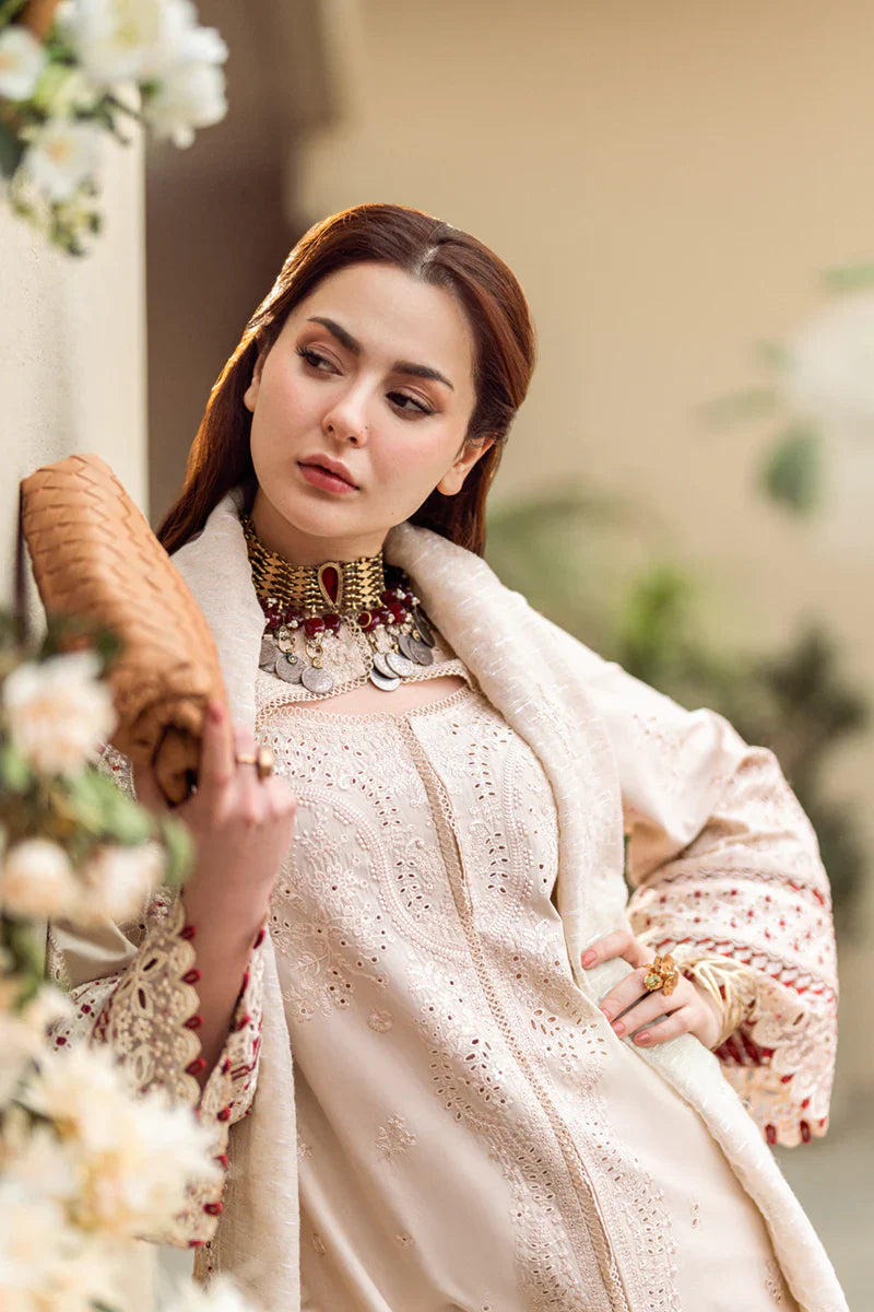 3Pc Embroidered Lawn Shirt with Embroidered Cotton Net Dupatta QL 2660