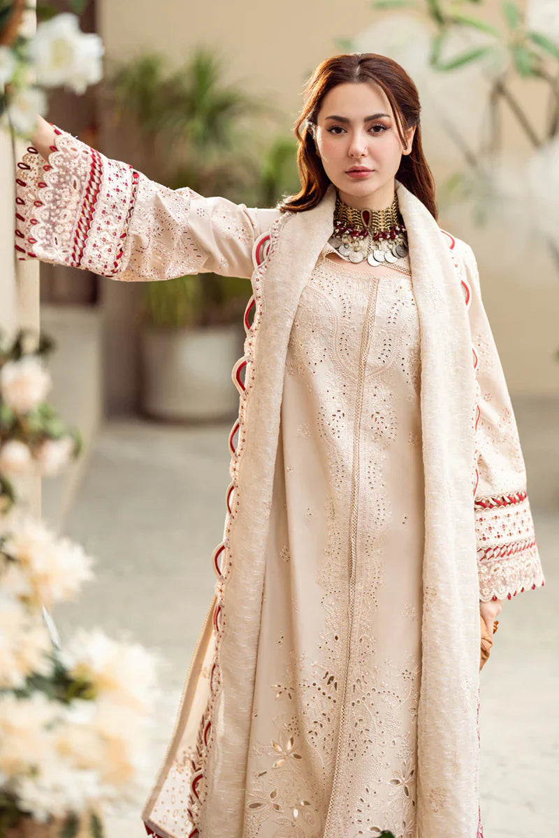 3Pc Embroidered Lawn Shirt with Embroidered Cotton Net Dupatta QL 2660