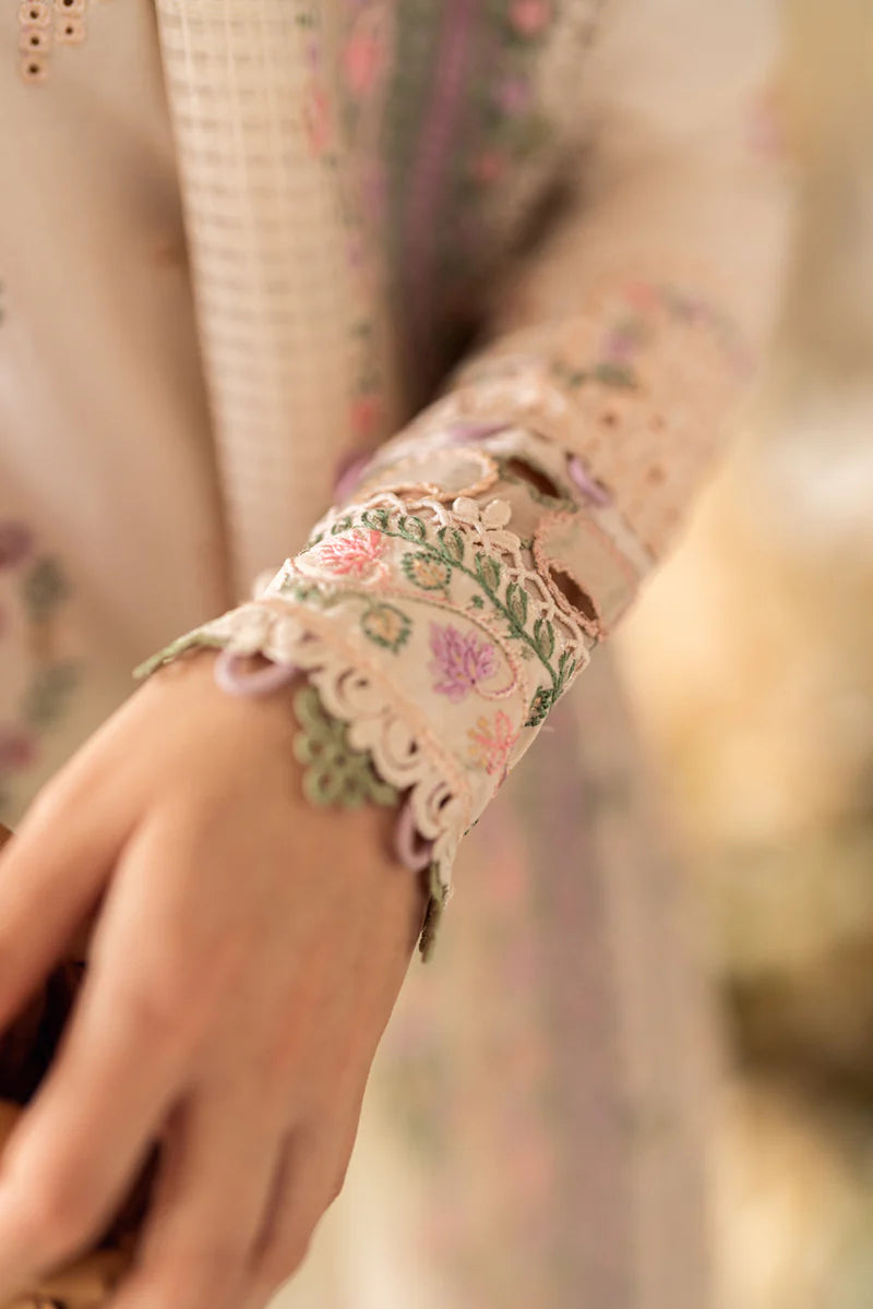 - 3PC LAWN EMBROIDERED SHIRT WITH COTTON NET EMBROIDERED DUPATTA AND TROUSER - 10013