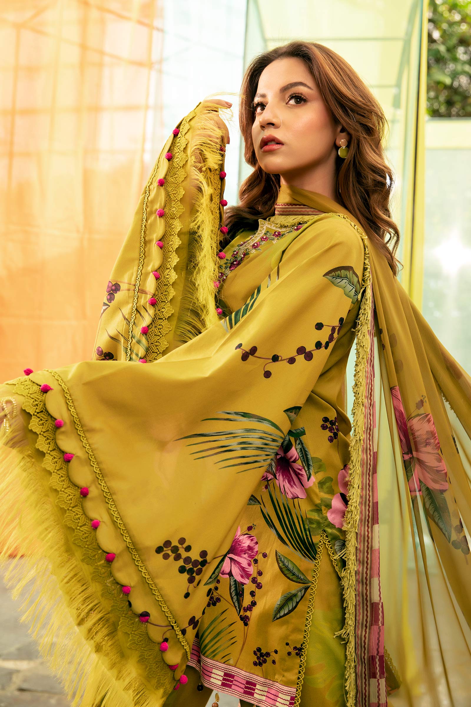 3Pc Digital Printed Lawn Shirt with Printed Dupatta MB 484