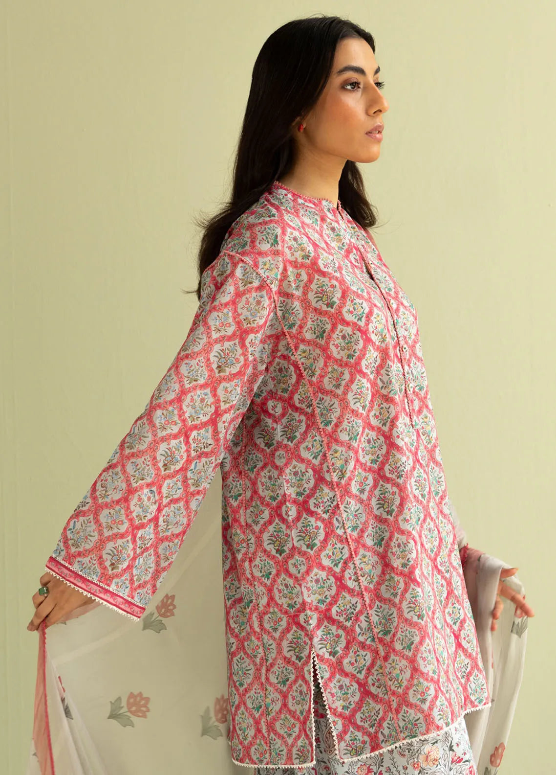3Pc Digital Printed Lawn Shirt with Printed Dupatta CO 494