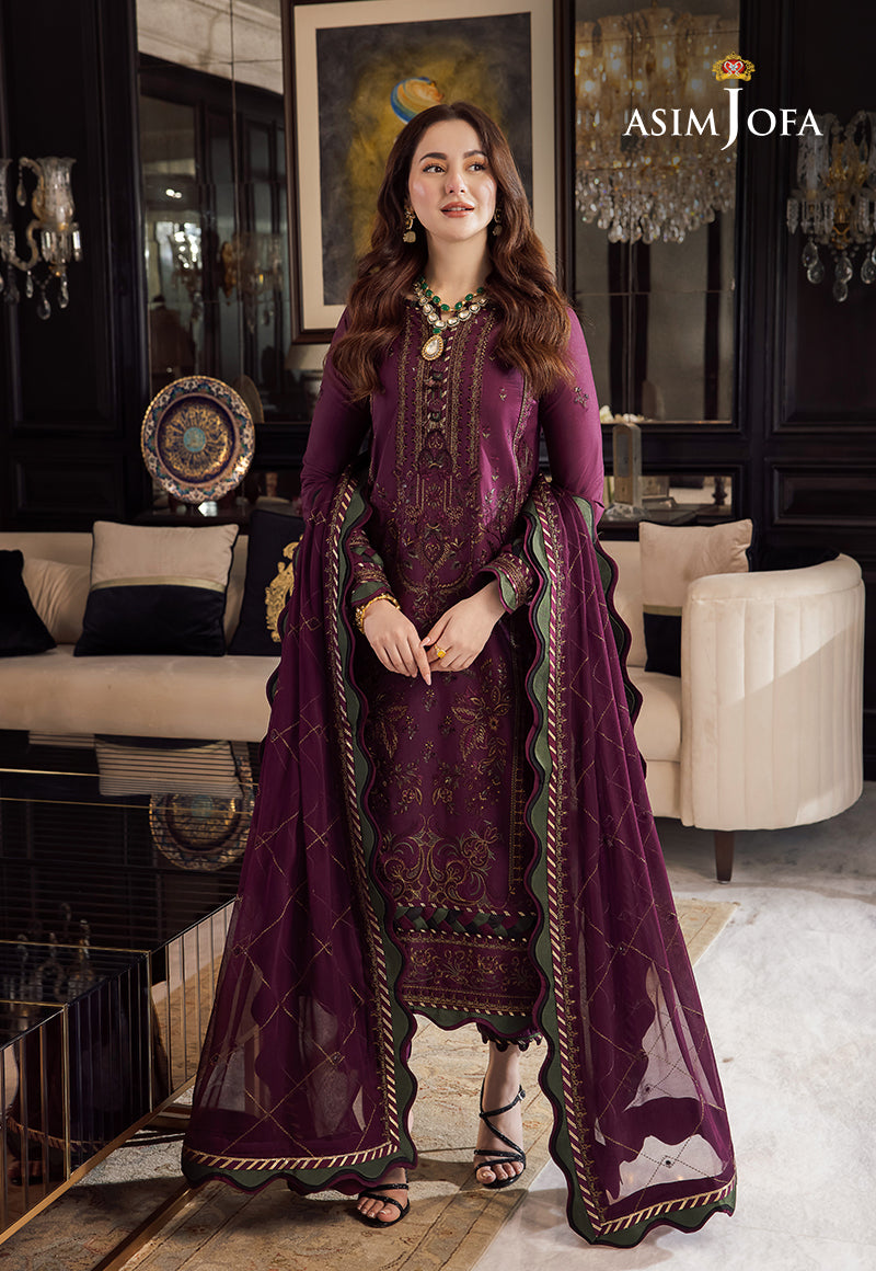 Asim Jofa Dhanak 3PC Embroidered With Chiffon Embroidered Dupatta V668