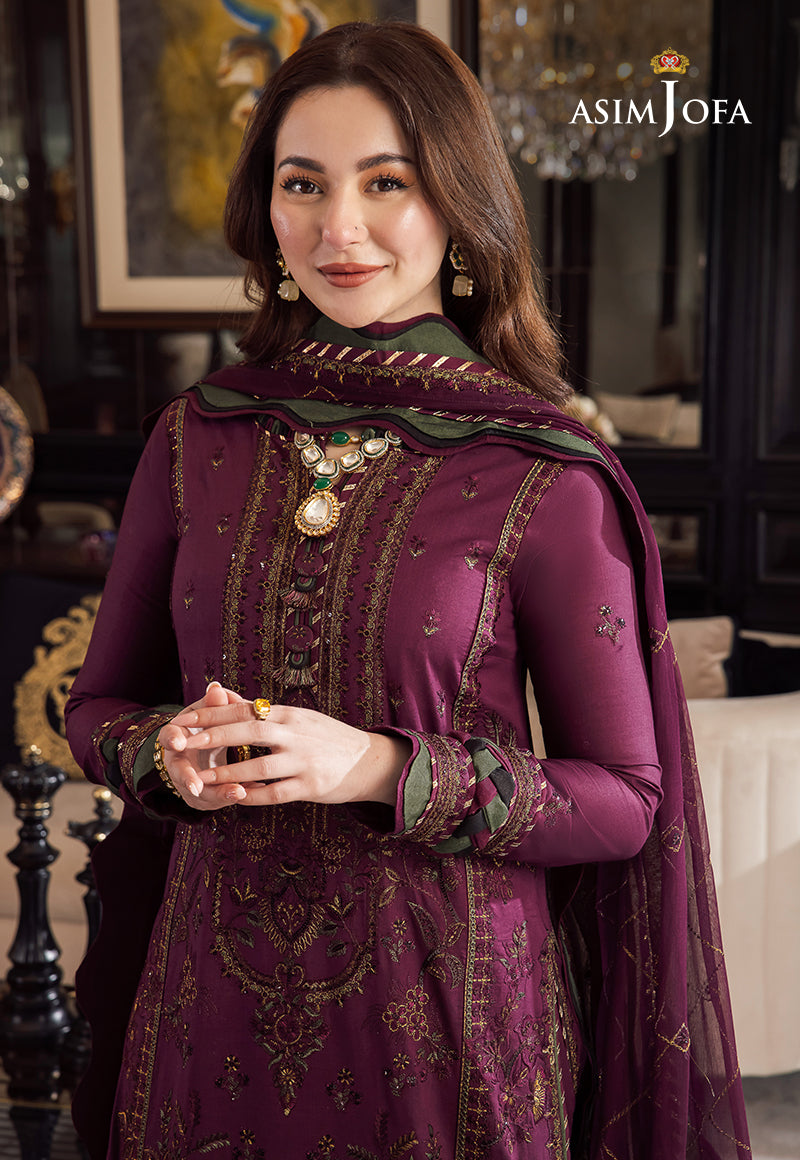 Asim Jofa Dhanak 3PC Embroidered With Chiffon Embroidered Dupatta V668
