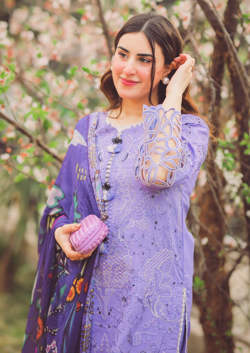 3 Piece Embroidered Lawn Shirt with Digital Printed Poly lawn Dupatta MS04