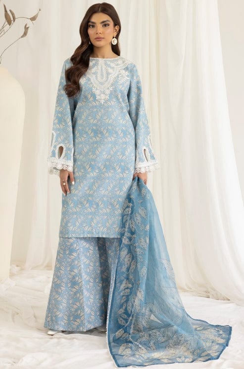 Unstitched 3 Pcs Digital Printed And Embroidered Lawn Suit With Silk Dupatta MB 442
